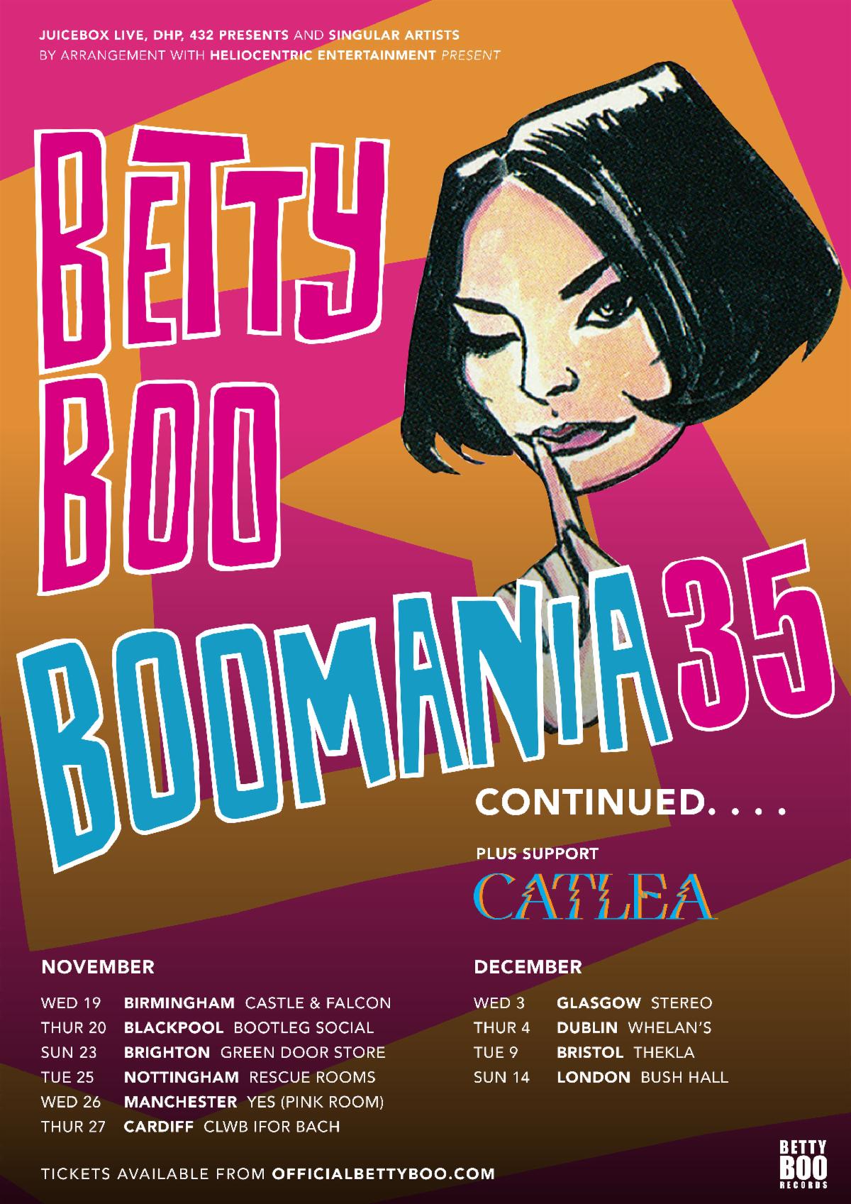 BETTY BOO – Announces Further UK + IE Tour Dates This Winter – Tickets On-Sale Now