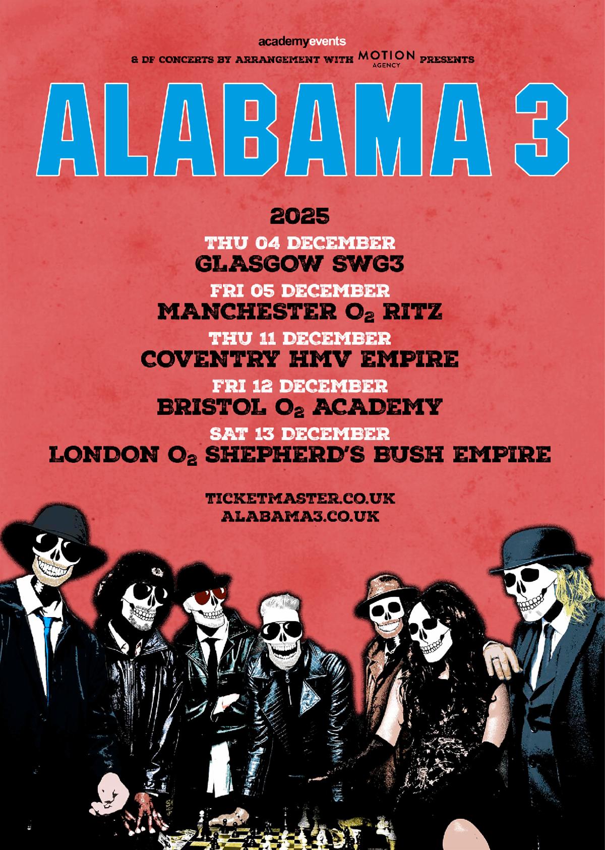 ALABAMA 3 – Embark Upon Run of UK Tour Dates This Winter – Tickets On Sale Now